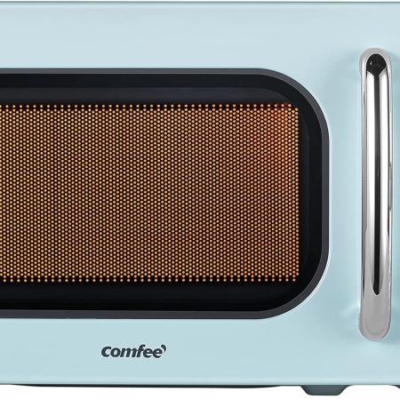 COMFEE' Retro Small Microwave Oven With Compact Size, 9 Preset Menus, Position-Memory Turntable, Mute Function, Countertop Microwave For Small Spaces, 0.7 Cu Ft/700W, Green, AM720C2RA-G