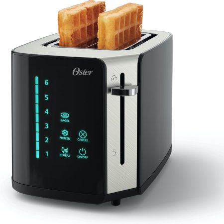 Oster 2-Slice Stainless Steel Digital Touchscreen Toaster with Quick-Check Lever and Digital Countdown Timer